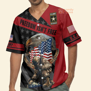 FamilyStore Veteran Freedom Isn't Free Never Forget Memory With Eagle - Baseball Jersey