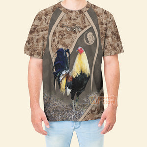 FamilyStore Rooster Chocolate Brown - 3D TShirt