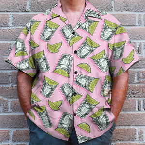 Margarita Cocktail Tequila With Lime Pattern Pink - Hawaiian Shirt