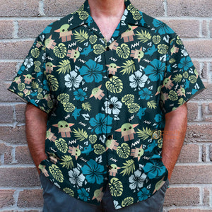 Starwars Grogu Baby Yoda Tropical Leaves- Hawaiian Shirt For Men, Women, Kids