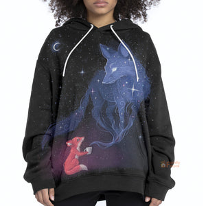 Fox In Galaxy Background Hoodie For Men & Women