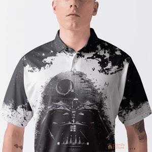 Star Wars Darth Vader Black & White Polo Shirt - Gift For Fans