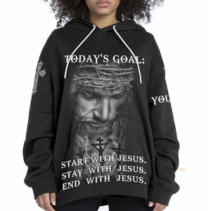 Personalized Christian Jesus Today's Goal Hoodie For Men & Women