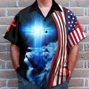 Jesus Because Of Him Heaven Knows My Name American Flag Hawaiian Shirt