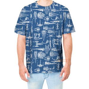 Star Wars Blue Space Ships - 3D T-shirt