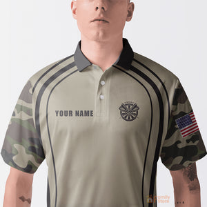 Personalized Skull Grim Reaper Camouflage Custom Darts Polo Shirts For Men