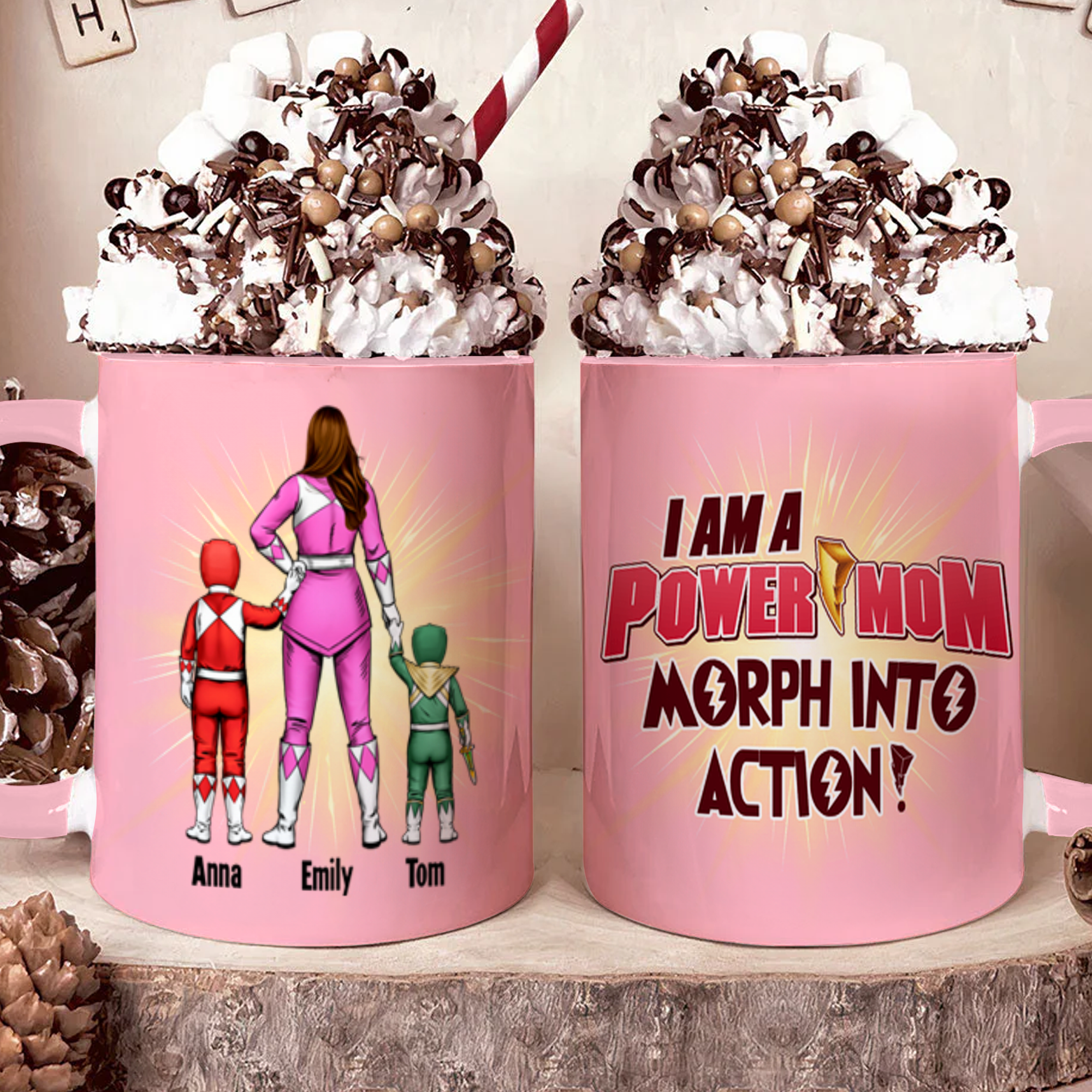 I'm A Power Mom Morphin Into Action - Gift For Mom - Personalized Accent Mug - CL21 NA94