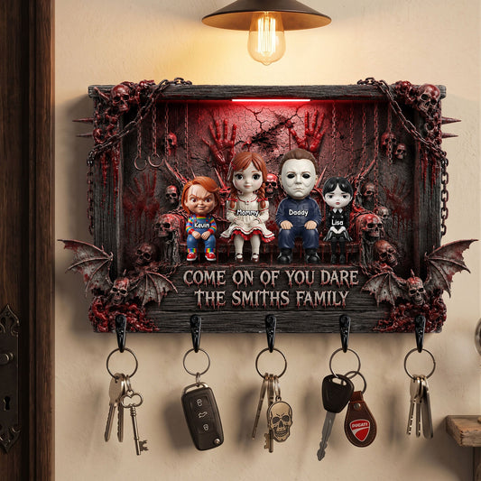 Come On Of You Dare - Personalized Hanging Rack - Gift For Family, Horror Lovers NL122
