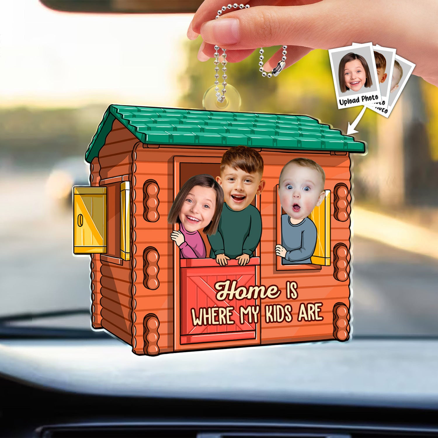 Custom Photo Home Is Where My Kids Are - Gift For Mom, Dad, Grandma, Grandpa - Personalized Acrylic Ornament NA94