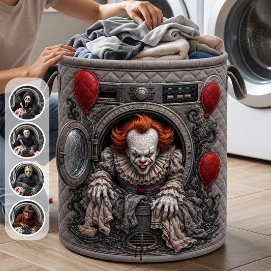 Horror Movies Nightmare - Personalized Quilted Laundry Basket- Gifts For Horror Fans