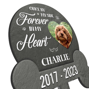 Custom Photo Your Pawprints Stay In My Heart - Memorial Personalized Custom Acrylic Garden Stake - Custom Photo