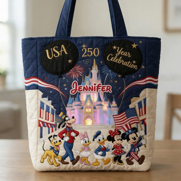MkMo Celebrate USA 250th Anniversary - Personalized Quilted Bag - Gift For Movie Fans, Patriots