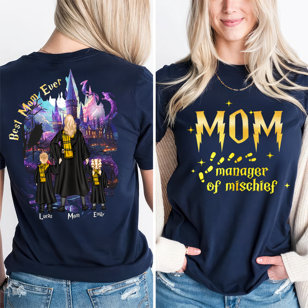 HaPo Best Mom Manager Of Mischief - Personalized Shirt 2 Side - Gift For Mom