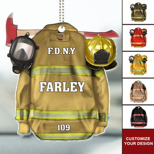 Firefighter Armor With Oxygen Mask - Gift For Firefighter - Personalized Car Hanging Ornament - NA94