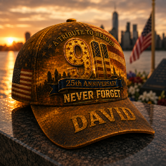 A Tribute To Heroes 9.11 25th Anniversary Never Forget Memorial Gifts - Personalized Classic Cap