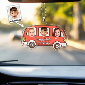 Custom Photo Funny Trip With My Family - Gift For Family, Dad, Mom - Personalized Car Hanging Ornament - NA94