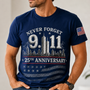 Never Forget 9.11 Memorial 25th Anniversary Patriotic USA Tribute Gift - Personalized Shirt