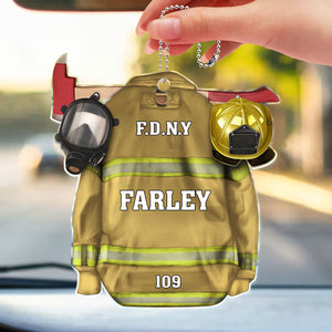 Firefighter Armor With Oxygen Mask - Gift For Firefighter - Personalized Car Hanging Ornament - NA94