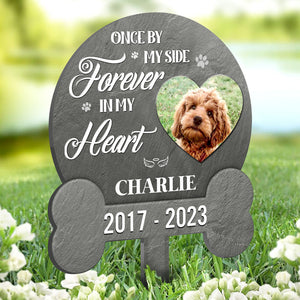 Custom Photo Your Pawprints Stay In My Heart - Memorial Personalized Custom Acrylic Garden Stake - Custom Photo