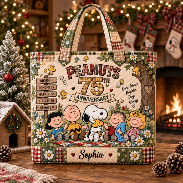 Celebrate 75 Years Of Friendship Custom Name Gifts For Her, Movie Fans - Personalized Quilted Tote Bag