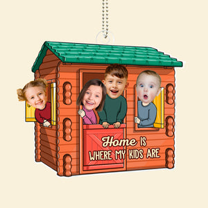 Custom Photo Home Is Where My Kids Are - Gift For Mom, Dad, Grandma, Grandpa - Personalized Acrylic Ornament NA94