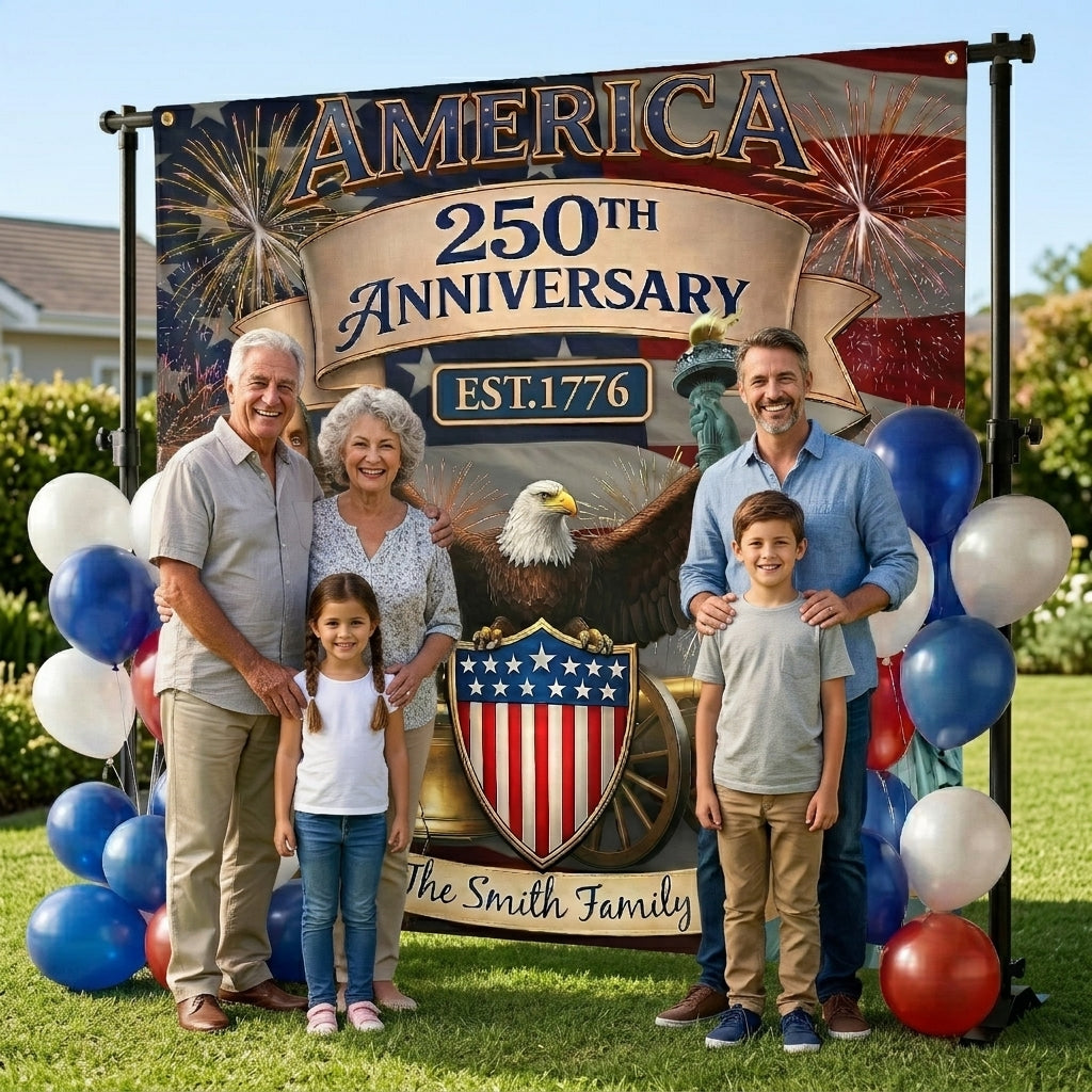 MK4_ _America_250th_Anniversary_Patriotic_Eagle_Personalized_Backdrop_Banner_ _Gift_For_Family_Members