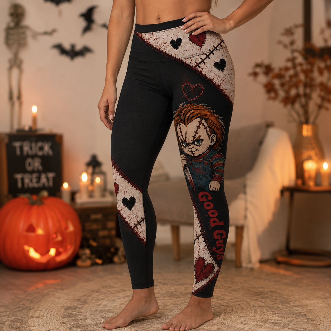 Horror Doll Costume Scary Cosplay Halloween Gifts For Her - Personalized Leggings & Crop Tanktop
