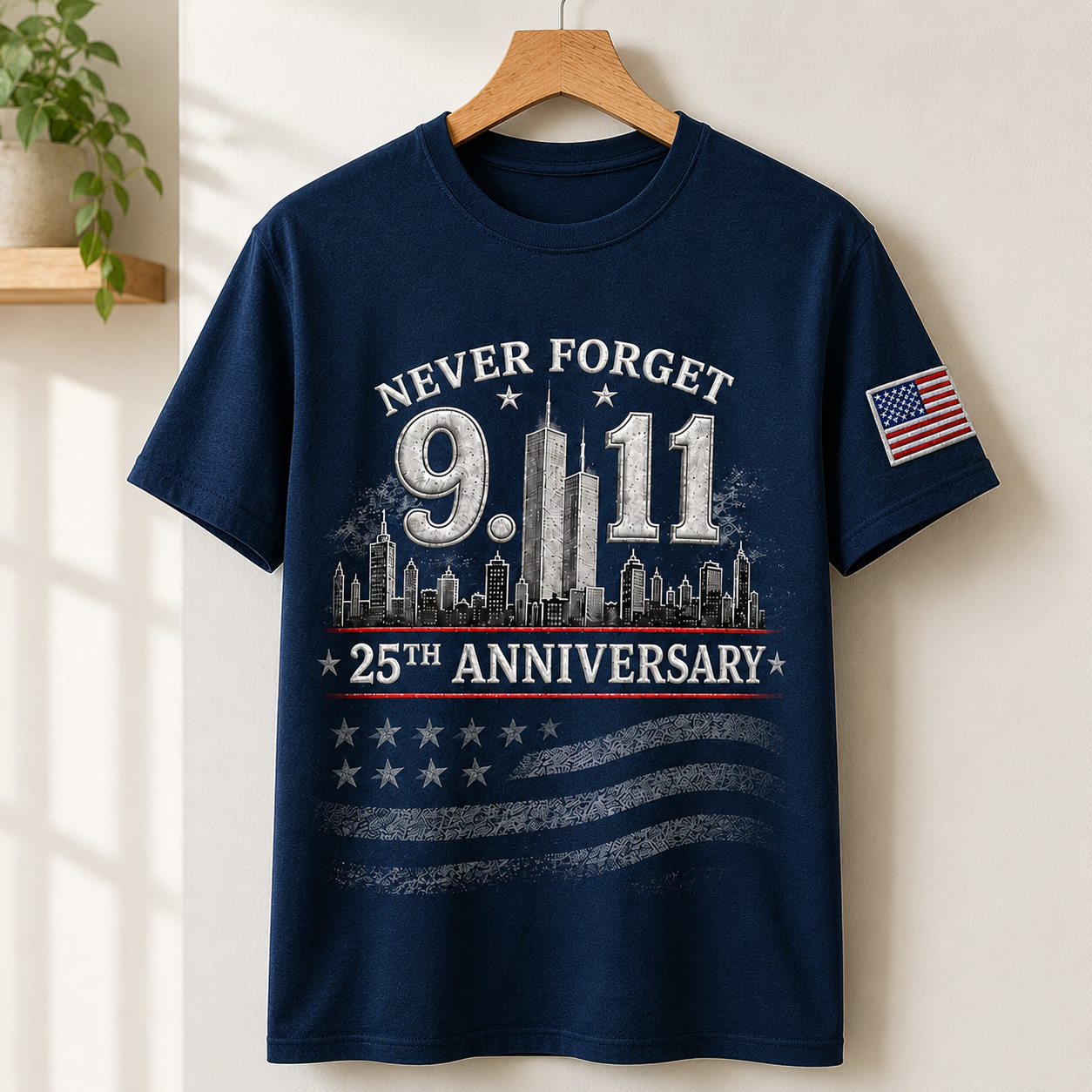 Never Forget 9.11 Memorial 25th Anniversary Patriotic USA Tribute Gift - Personalized Shirt