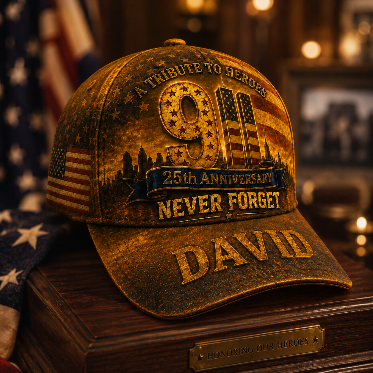 A Tribute To Heroes 9.11 25th Anniversary Never Forget Memorial Gifts - Personalized Classic Cap