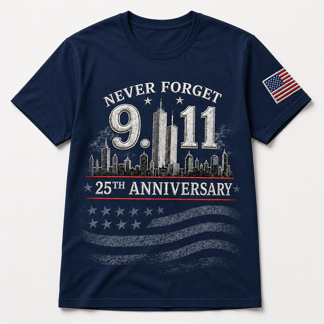 Never Forget 9.11 Memorial 25th Anniversary Patriotic USA Tribute Gift - Personalized Shirt