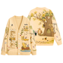 Honey Bear Custom Name Knit Sweater Cozy Birthday Gift For Her - Personalized Knitted Cardigan