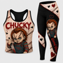 Horror Doll Costume Scary Cosplay Halloween Gifts For Her - Personalized Leggings & Crop Tanktop