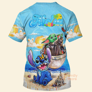 FamilyStore Star Wars Stitch And Baby Yoda Summer - 3D Tshirt