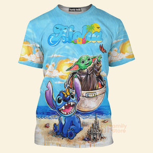 FamilyStore Star Wars Stitch And Baby Yoda Summer - 3D Tshirt