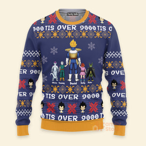 It Is Over 9000 DragonDad - Gift For Family - Personalized Ugly Sweater - CL03 NA94