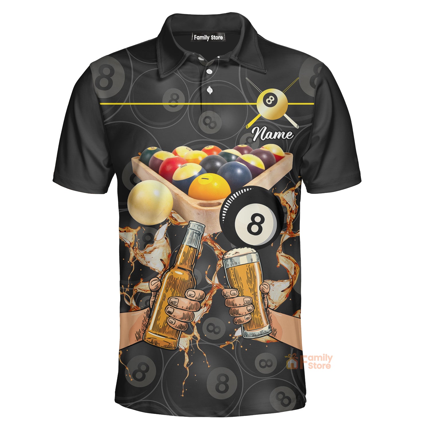 Personalized Billiard Shirt Pool And Beer Team 3D All Over Print Polo Shirt