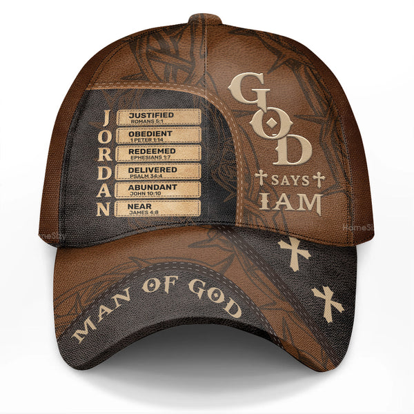 Man Of God, God Says I Am - Personalized Classic Cap - Gift for Men, Dad, Grandpa, Husband - NH96