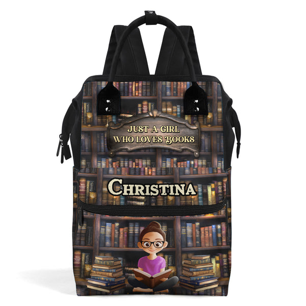 Just A Girl Who Loves Books - Personalized Duckbilled Backpack