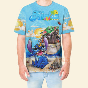 FamilyStore Star Wars Stitch And Baby Yoda Summer - 3D Tshirt