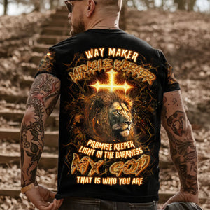 Way Maker Miracle Worker Cross Lion - Men's All Over Print Shirt - AT4080517