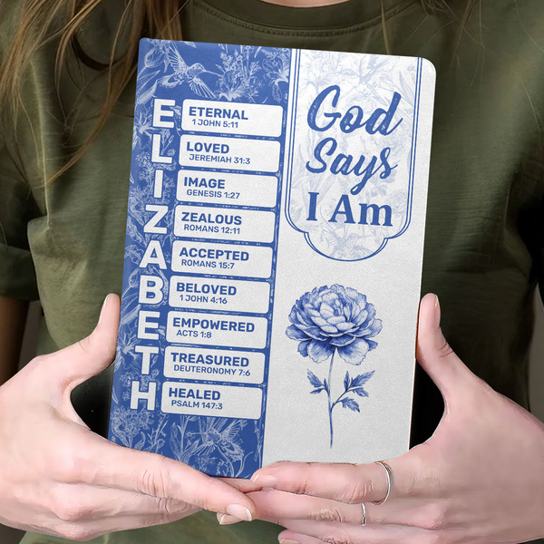 God Says I Am Eternal And Loved - Personalized Leather Cover Notebook