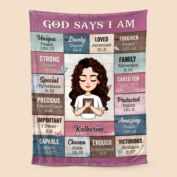 God Says I Am Pink - Personalized Blanket | CLGOD05 TD118