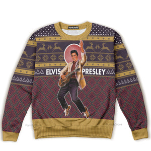 Elvis Guitar - Costumes Cosplay Ugly Christmas Sweater