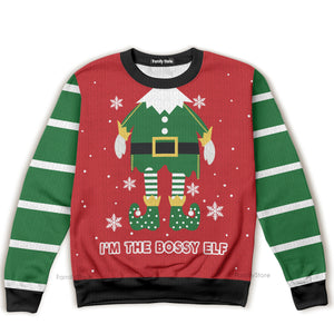 Bossy Elf Ugly Christmas Sweater For Men And Women