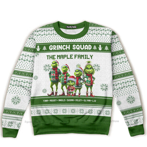 Grinch Squad - Personalized Green Monster Christmas Ugly Sweatshirt TM10 DN100