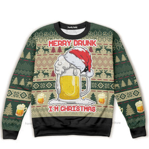 Merry Drunk Ugly Christmas Sweater For Men And Women