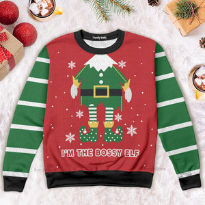 Bossy Elf Ugly Christmas Sweater For Men And Women