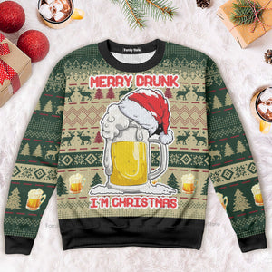 Merry Drunk Ugly Christmas Sweater For Men And Women