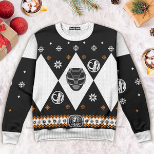 Mighty Morphin Power Rangers Black - Costume Cosplay Ugly Christmas Sweater