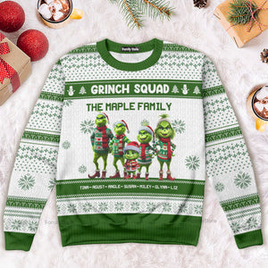 Grinch Squad - Personalized Green Monster Christmas Ugly Sweatshirt TM10 DN100